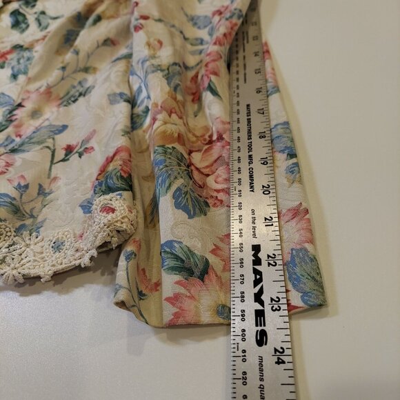 VTG Nah Nah Nah Blouse womens 18 Pastel Lace scalloped neck Floral Cottage Core - Picture 9 of 11